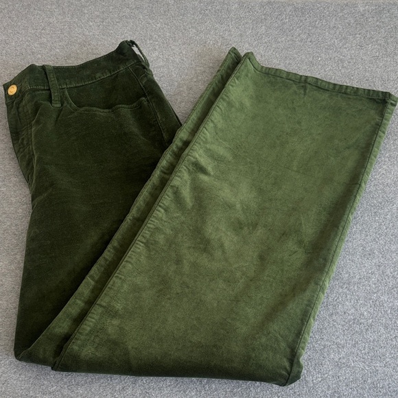 J. Crew Full-length slim wide-leg pant in Stretch Velvet 29 Green - Picture 5 of 11